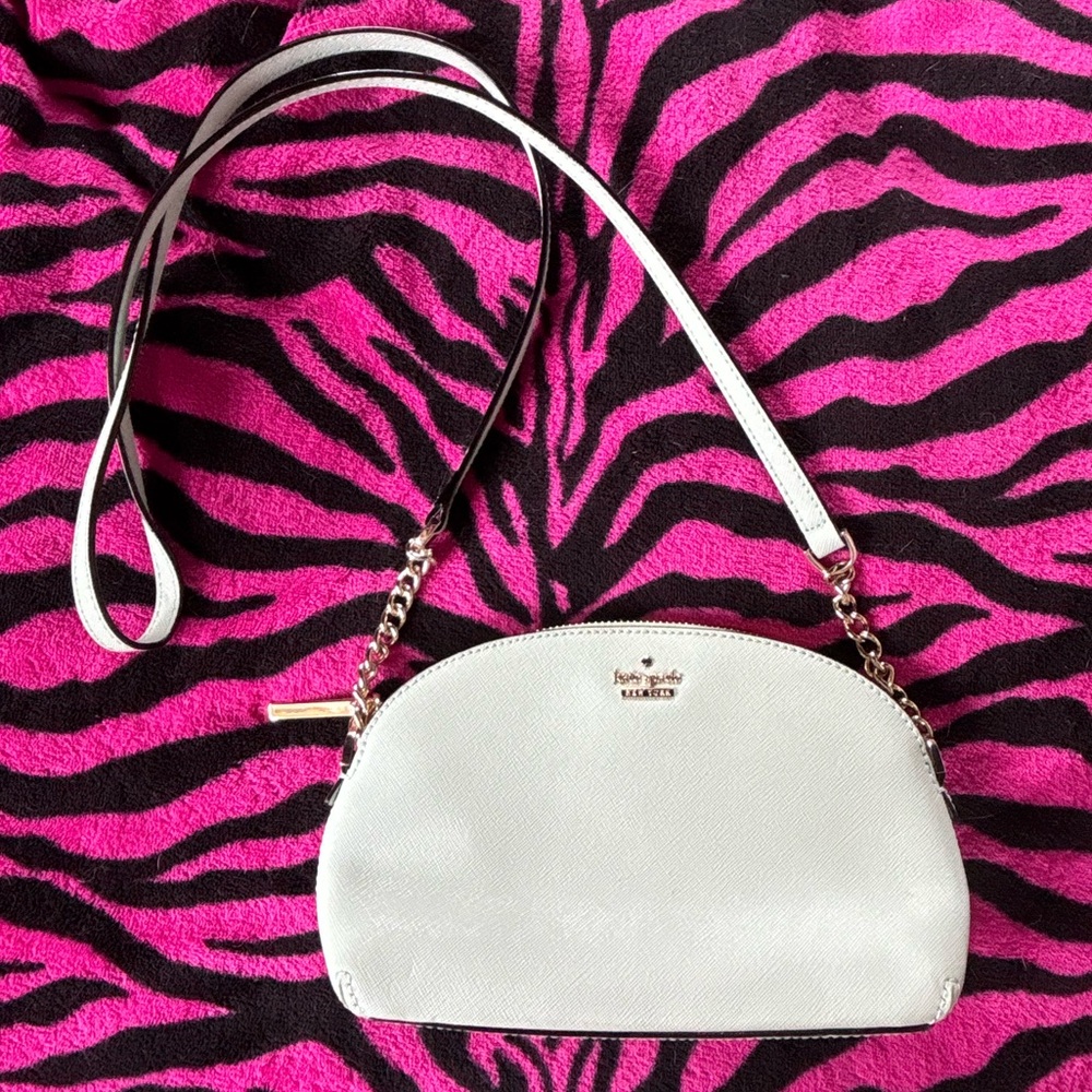 Kate Spade Light Blue Crossbody with Gold Chain Trim